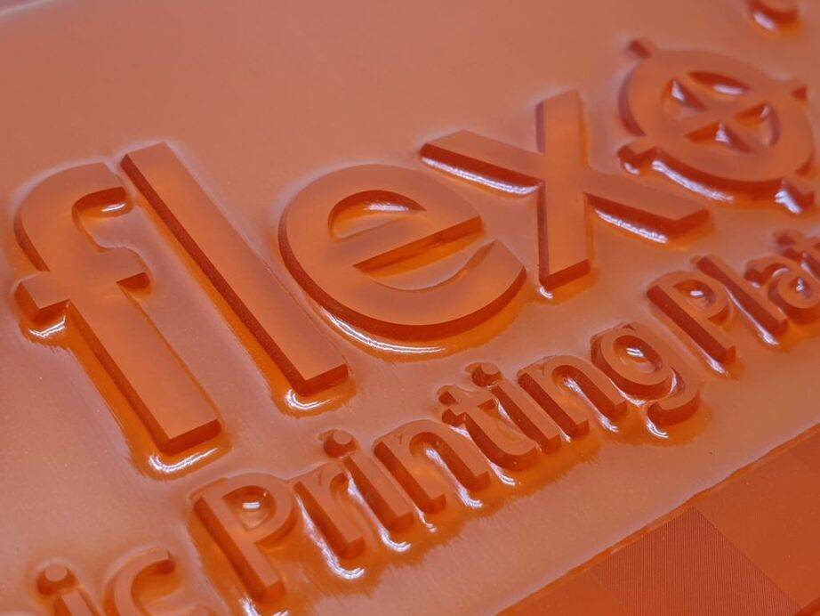 Flexo plates 6.35mm or 0.25" for corrugated card printing close up